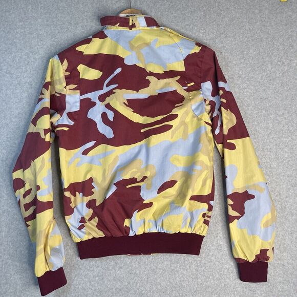 Members Only Iconic Racer Jacket Small Camo Bomber Burgundy 80’s Fashion Retro - Picture 2 of 15